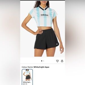 adidas Womens Tiro Colorblock Cropped Tee-Size XS-No size tag